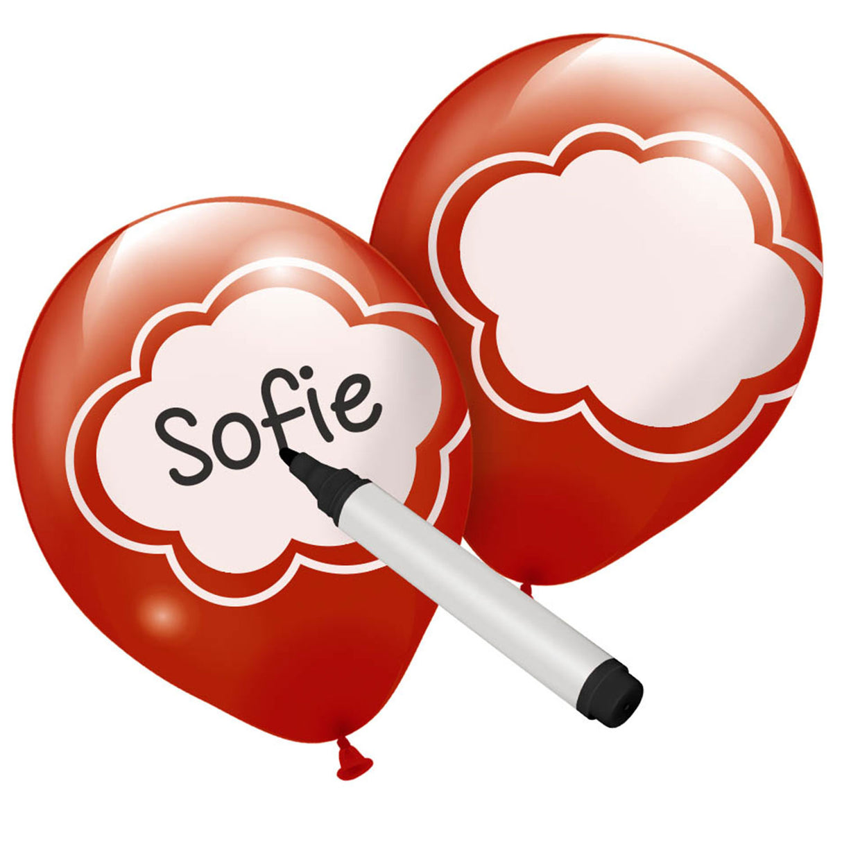 Writable Balloons farvet, 6 ..