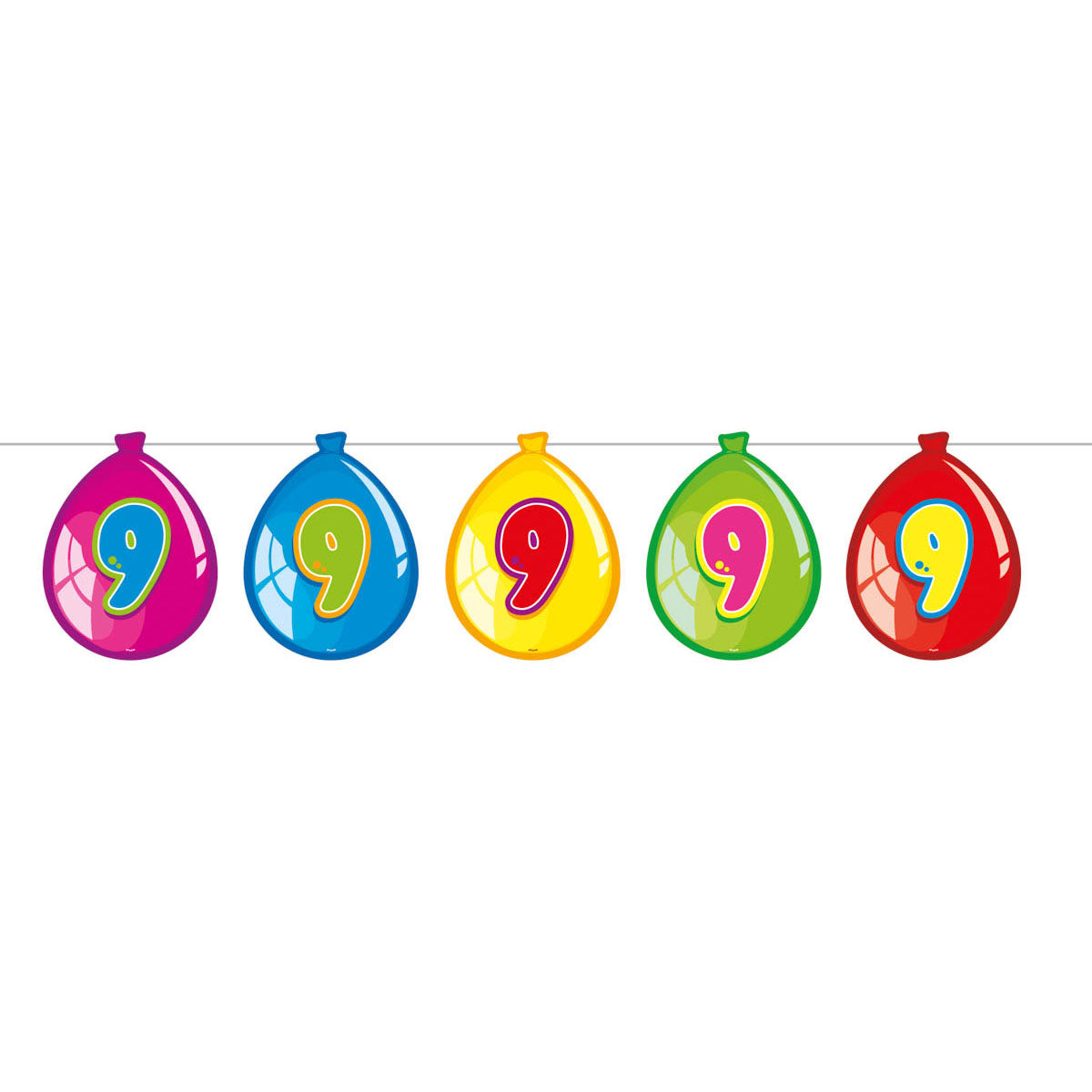 Flagglinjeballonger 9 år, 10mtr.