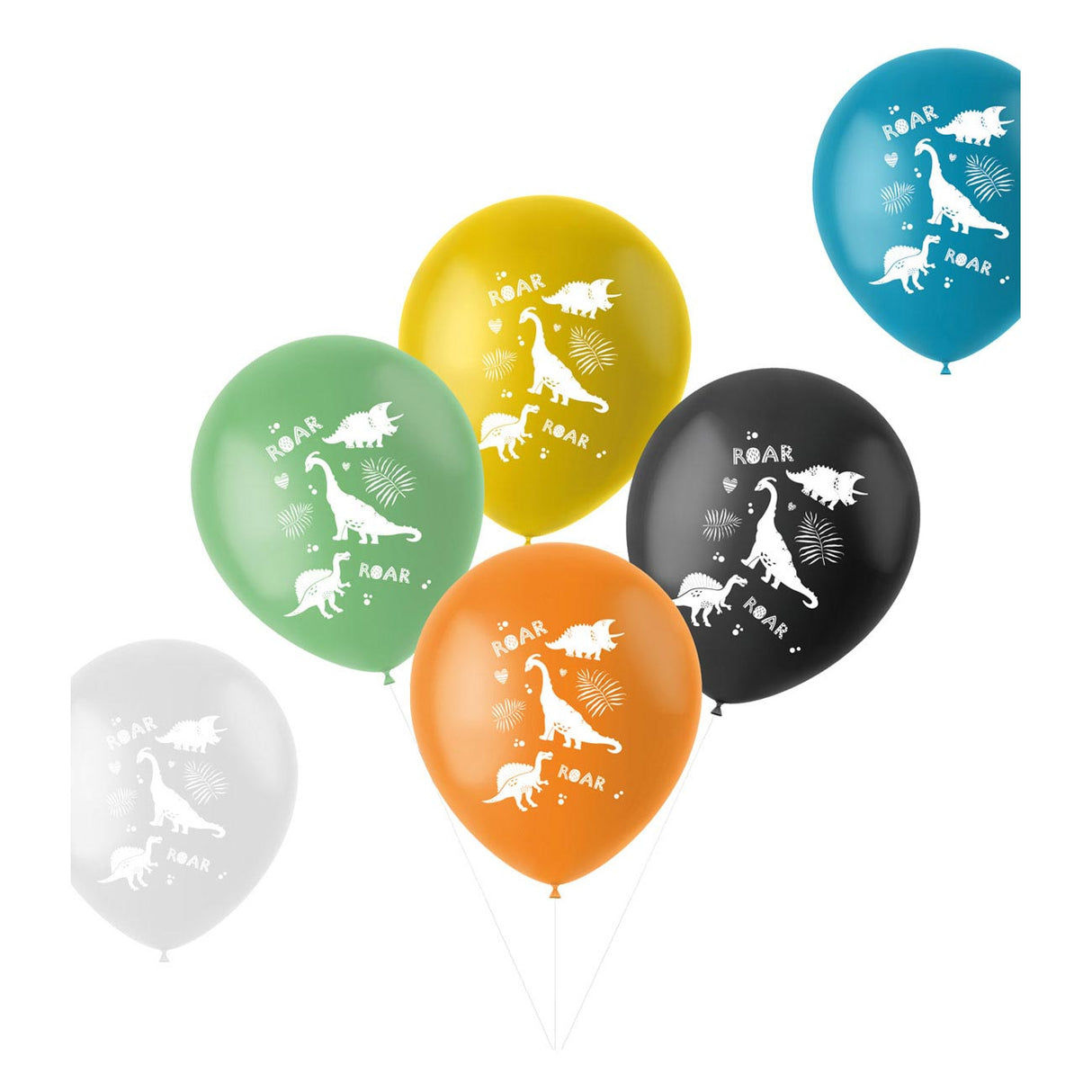 Latex balloons dinosaur 33 cm, 6st.