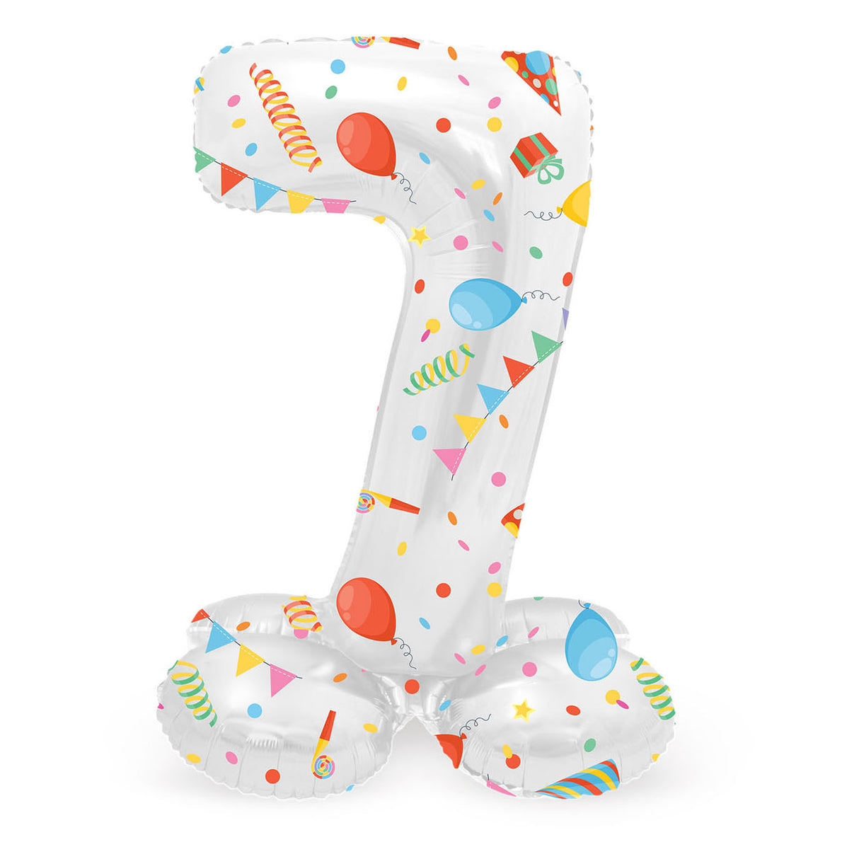 Folat bv standing foil balloon joyful party number 7 - 72cm