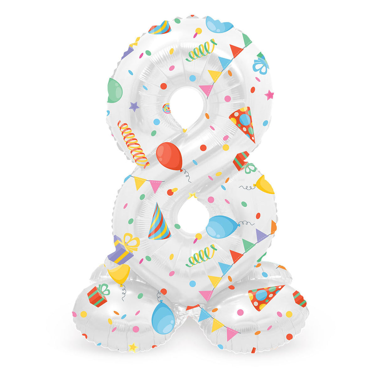 Folat bv standing foil balloon joyful party number 8 - 72cm
