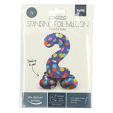 Folat Standing Foil Balloon Colorful Dots Number 2 - 72cm