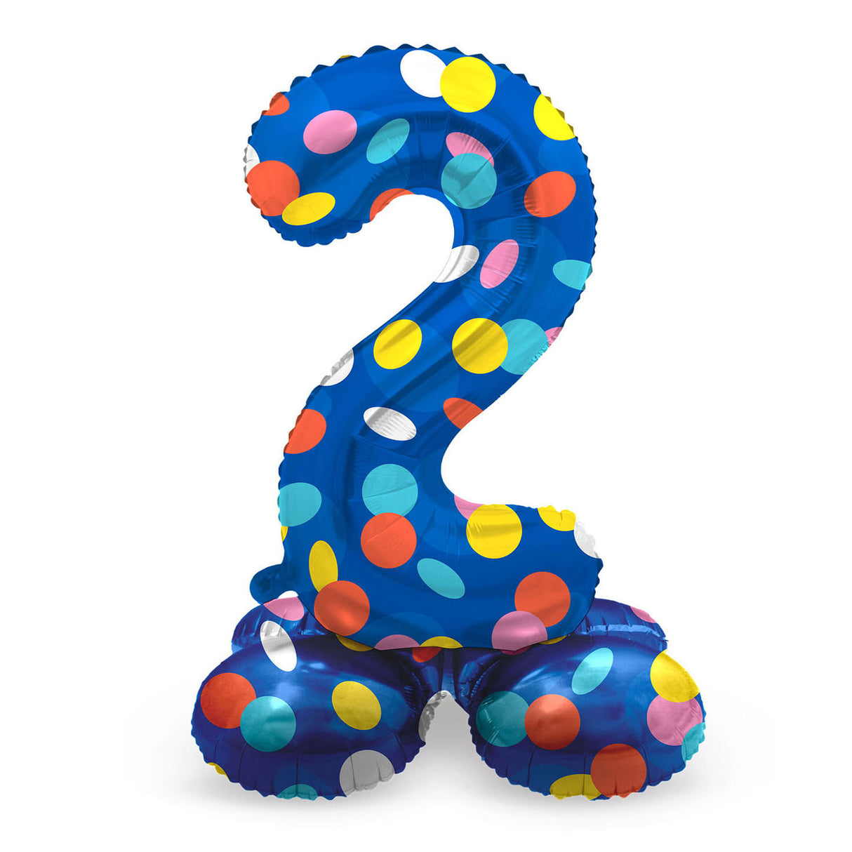Folat Standing Foil Balloon Colorful Dots Number 2 - 72cm