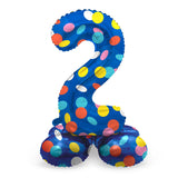 Folat Standing Foil Balloon Colorful Dots Number 2 - 72cm