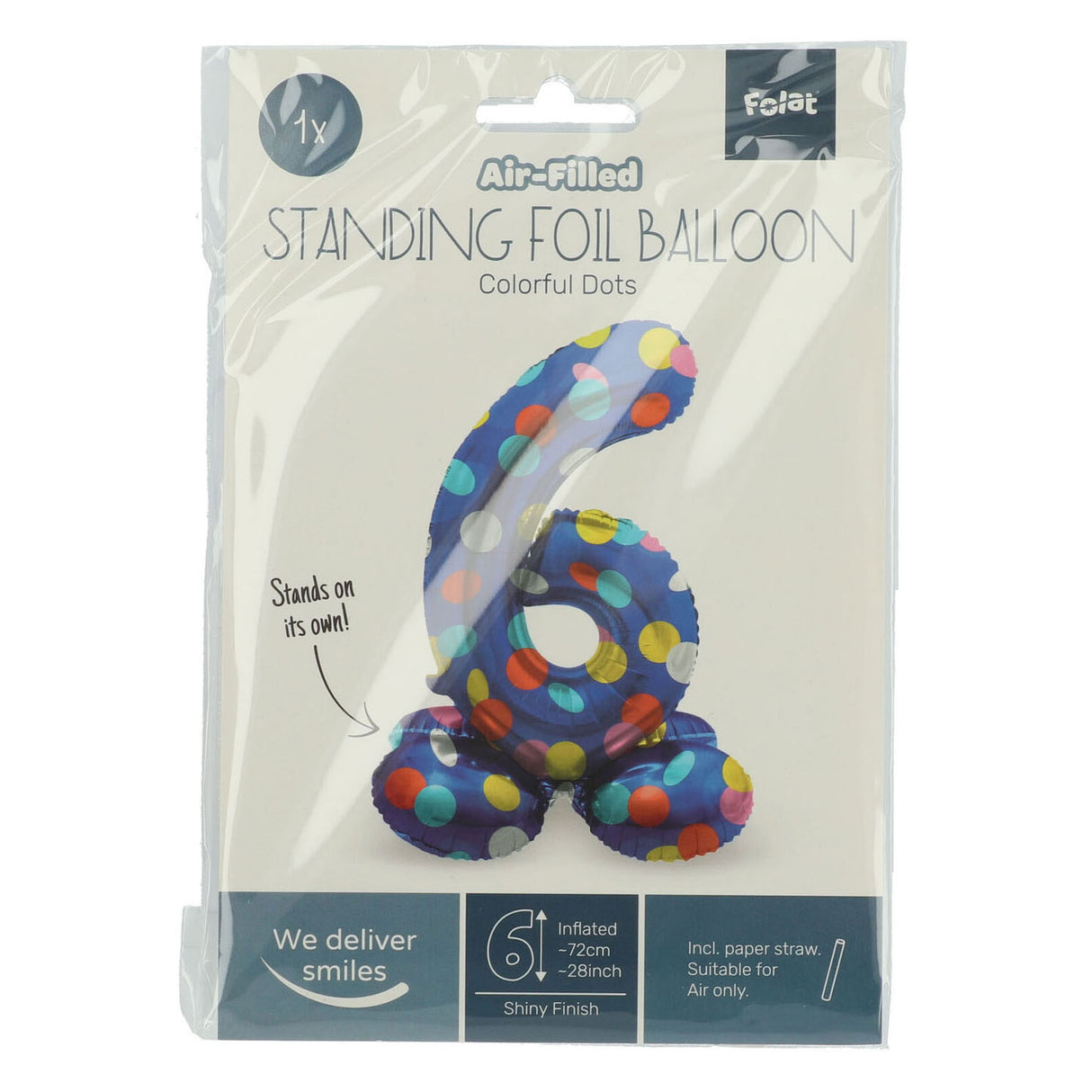 Punte colorate in palloncino in pellicola in piedi Figura 6 - 72 cm