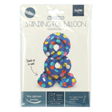 Folat colourful dots number 8 standing foil balloon - 72cm