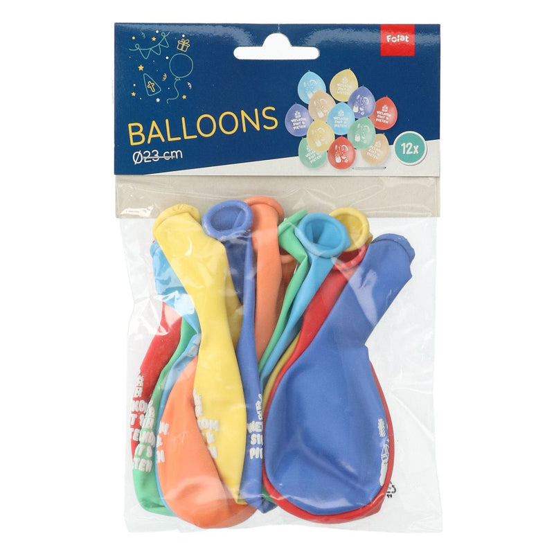 Folat BV Latex Balloons Welcome Sint and Pieten, 12st.