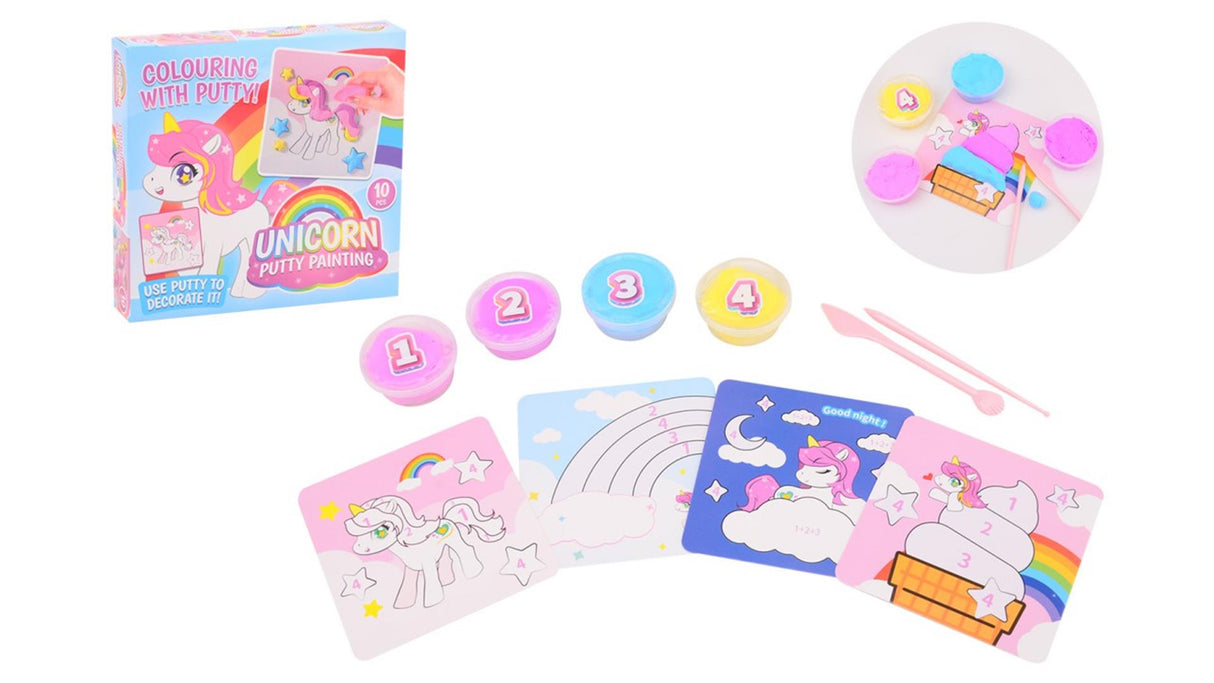 Johntoy coloring with putty by number unicorn