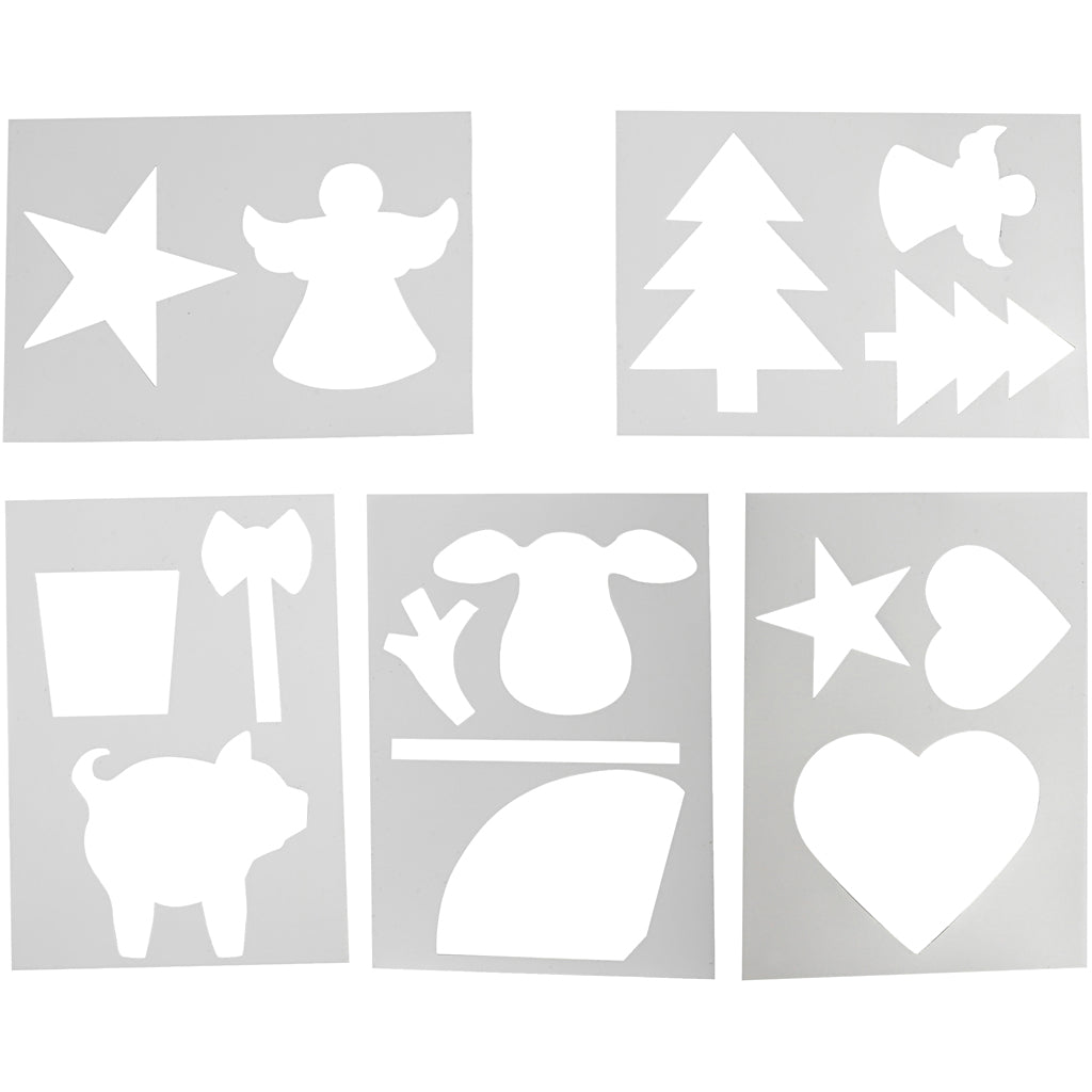 Templates, A4, sheet 210x297 mm, white, 5 div sheets 1 box