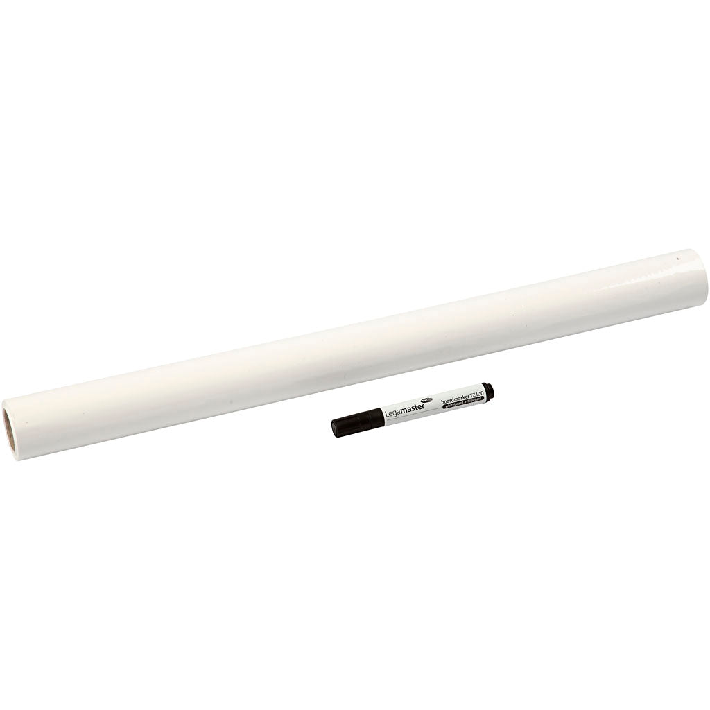 Whiteboard foil, l: 80 cm, w: 60 cm, white, 25 sheets 1 roll