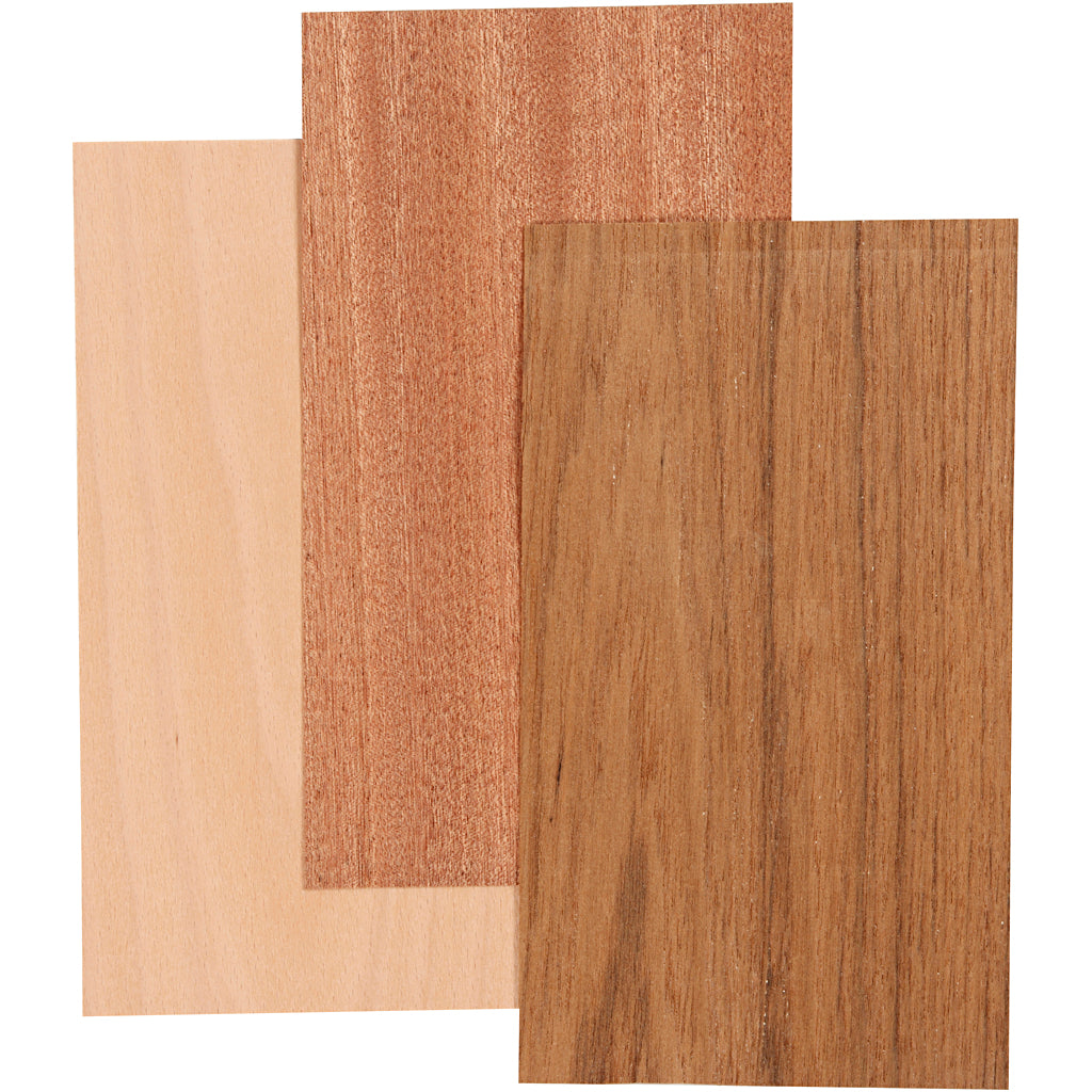 Creativ Company Bamboo Veneer Beech Eiken Mahonie, 3 sheets