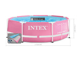 Intex Pink Metal Frame Swimming pool 244 x 76 cm with filter pump