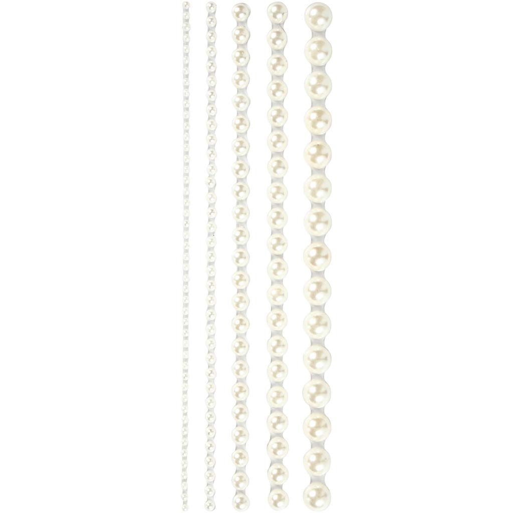Half paste pearls white 2-8mm, 140st.
