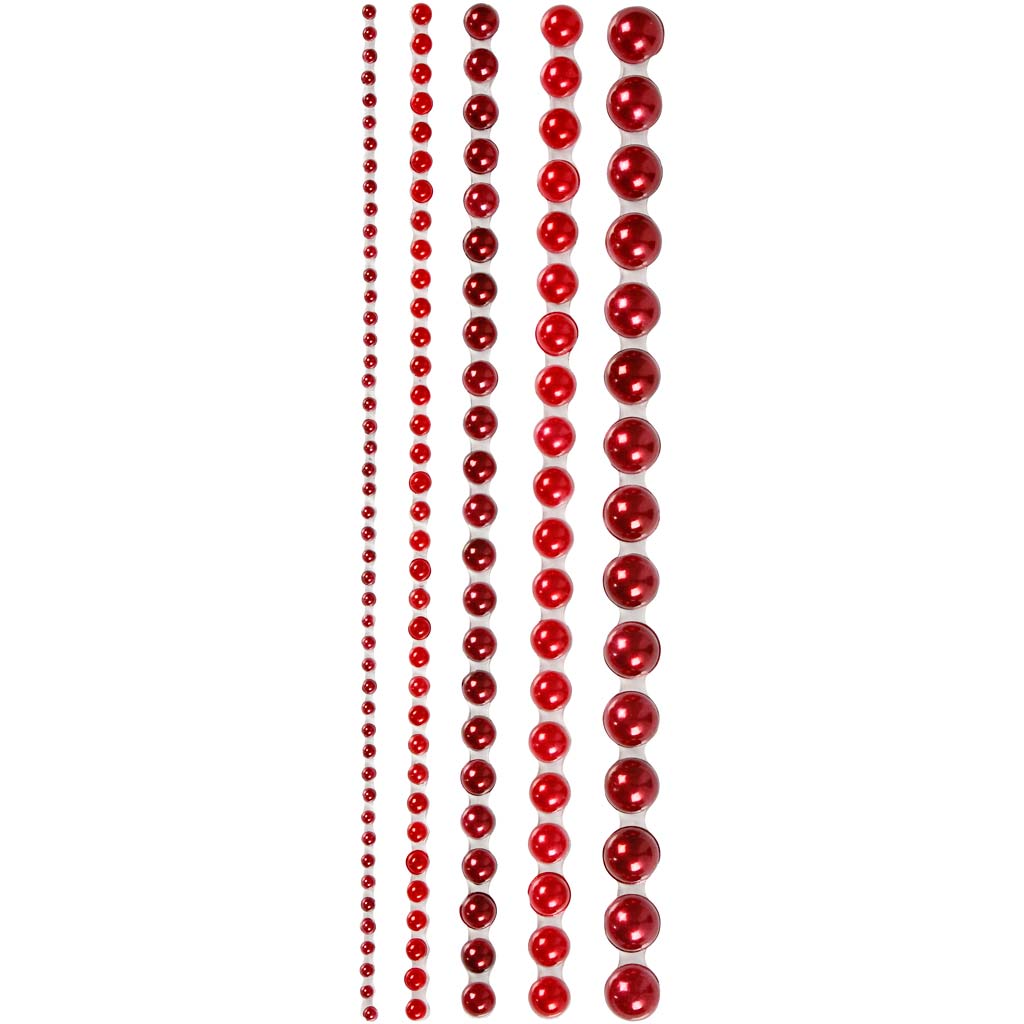 Vivi gade half stick beads, size 2-8 mm, red, 140 pieces 1 box