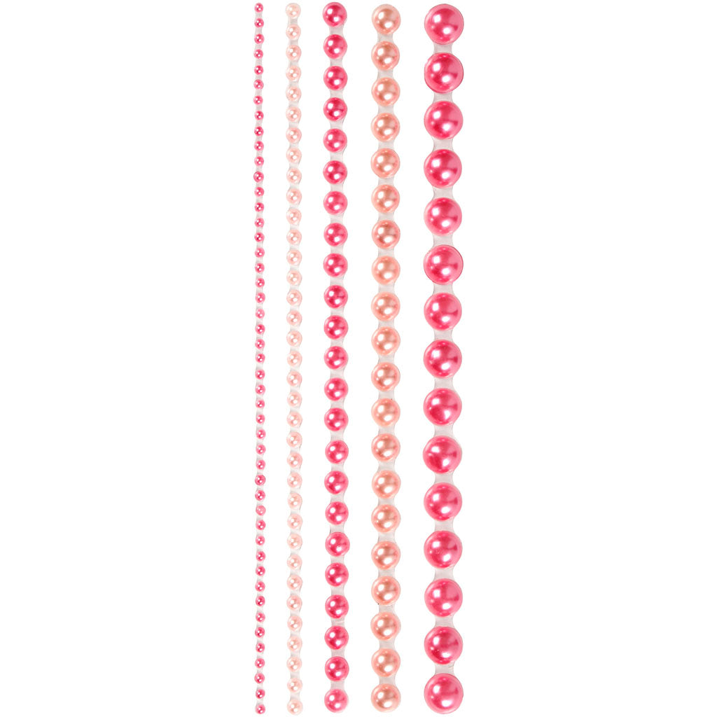 Halv pasta perler lyserøde 2-8mm, 140 ..