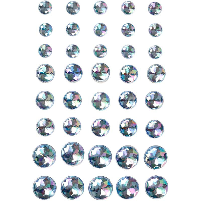 Vivi gade rhinestones, size 6+8+10 mm, blue, 40 pieces 1 box