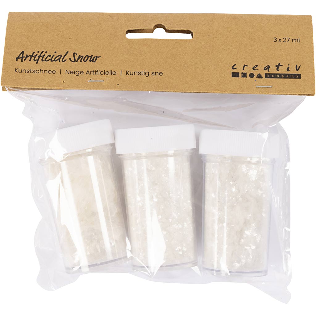 Creativ company kunstsneeuw, wit glitter, 3x27 ml 1 doos
