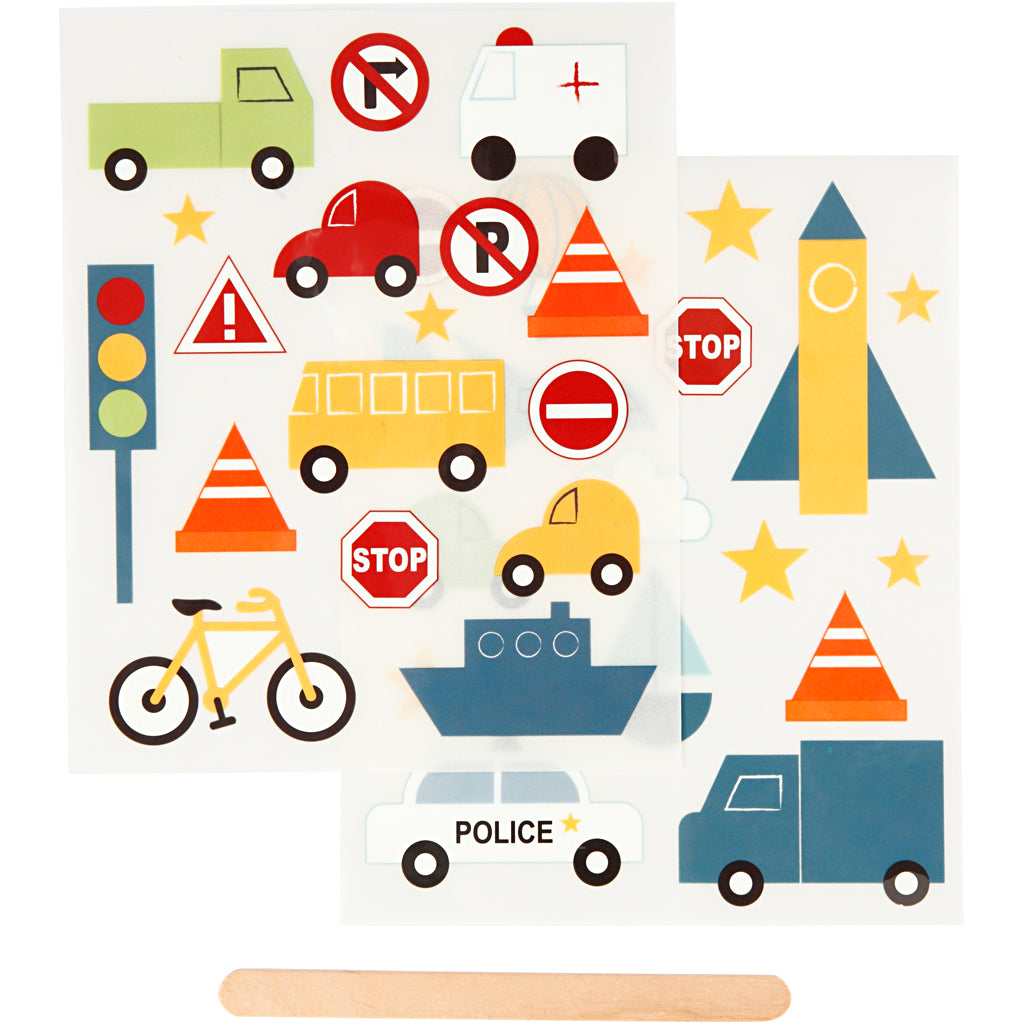 Creativ company rub-on stickers, transport, sheet 12.2x15.3 cm, 1 box