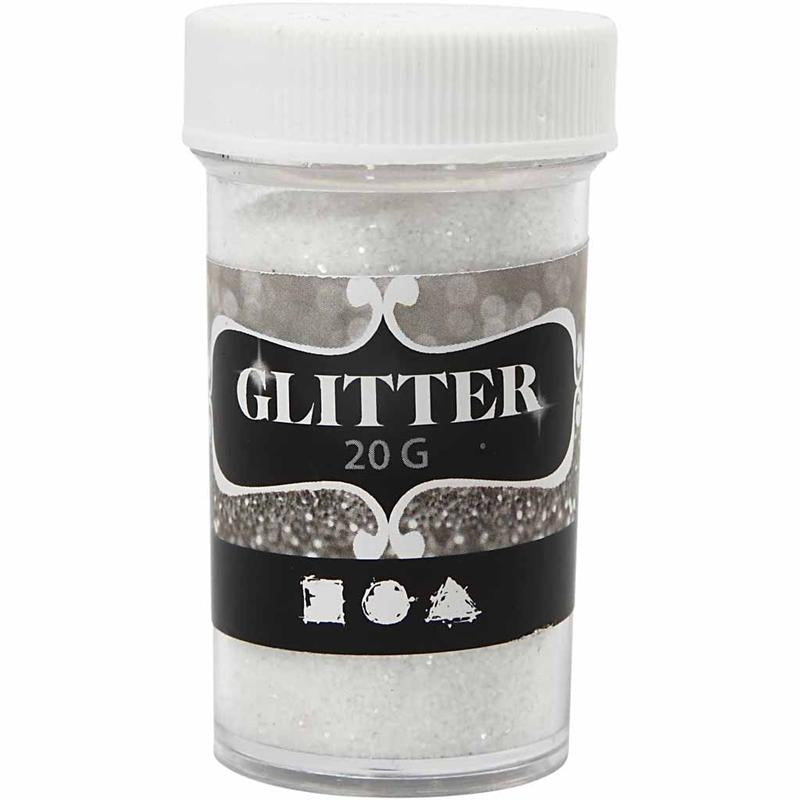 Creativ company glitter, wit, 20 gr 1 doosje