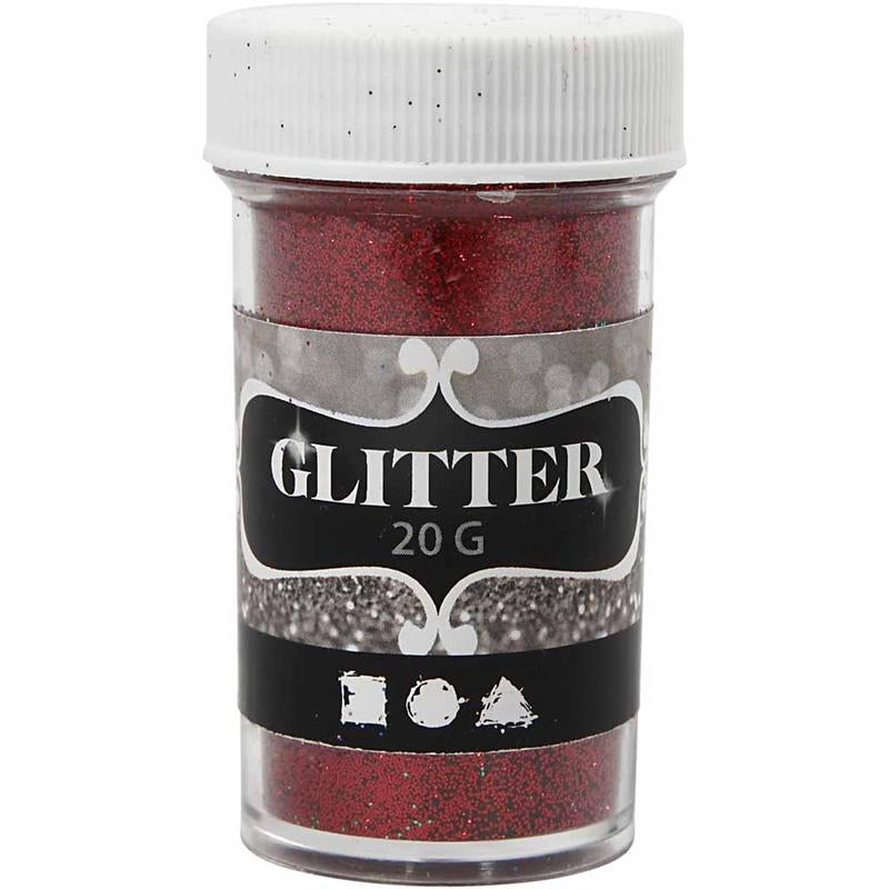 Creativ company glitter, rood, 20 gr 1 doosje