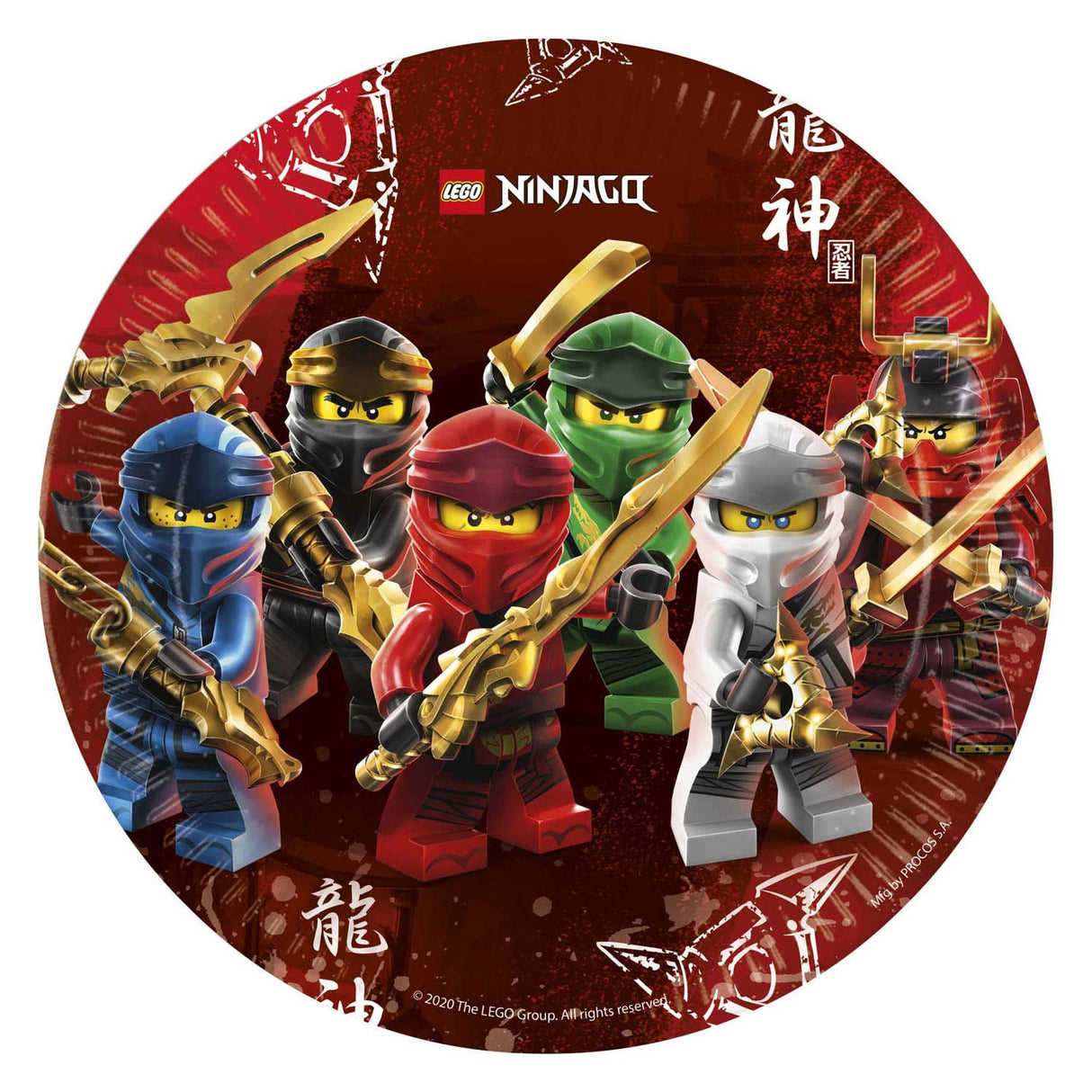 Globos paper plates FSC Ninjago, 8st.