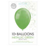 Globos Ballonen metallen gréng 30cm, 10st.