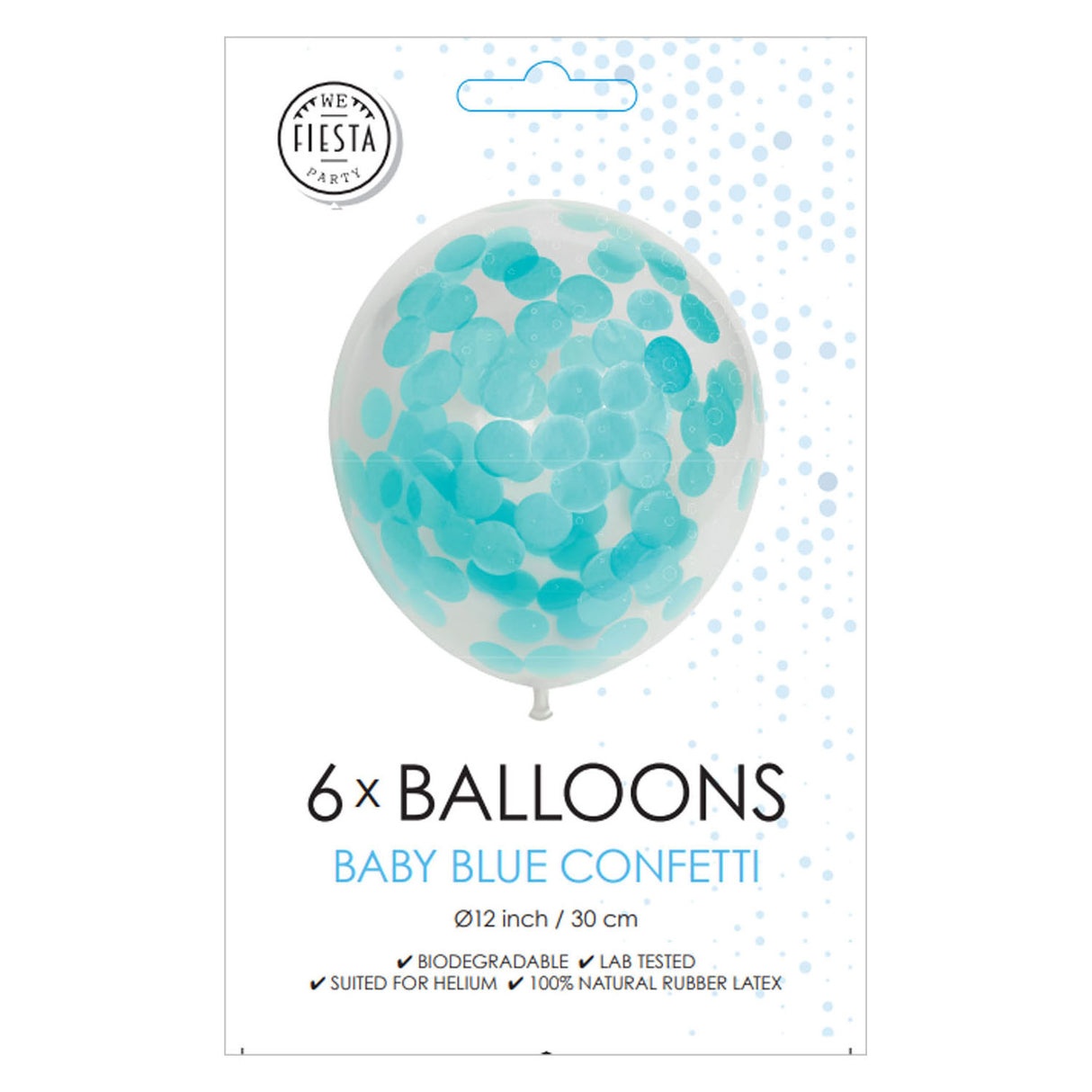 Konfetti Ballonen confetti Puppelchen blo 30 cm, 6st.