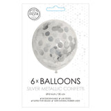 Confetti Balloons Paper Confetti Metallic Zilve 30cm, 6.