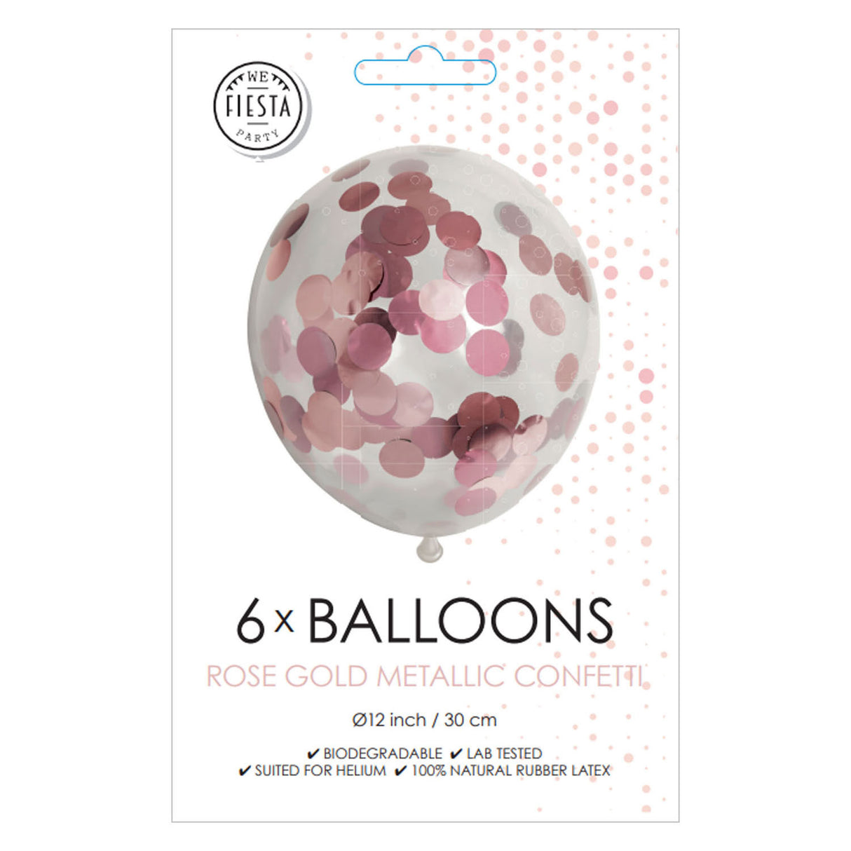 Confetti balloons paper confetti metallix rose gold, 6st.