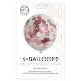 Confetti balloons paper confetti metallix rose gold, 6st.