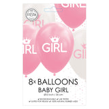 Globos Ballonen Duechter Puppelchen rosa wäiss 30cm, 8 Stéck.
