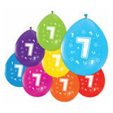 Balloons 2-sided Printed Number 7, 8 pcs.