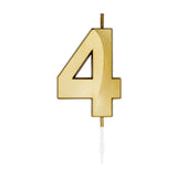 Globos taartkaars 6cm metallic goud no. 4