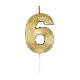 Globos taartkaars 6cm metallic goud no. 6