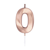 Globos taartkaars 6cm metallic rose goud no. 0