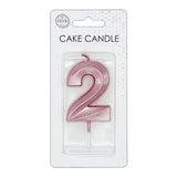Globos taartkaars 6cmmetallic rose goud no. 2