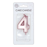 Globos taartkaars 6cm metallic rose goud no. 4