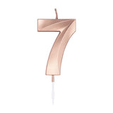 Globos cake candle 6cm metallic rose gold no. 7