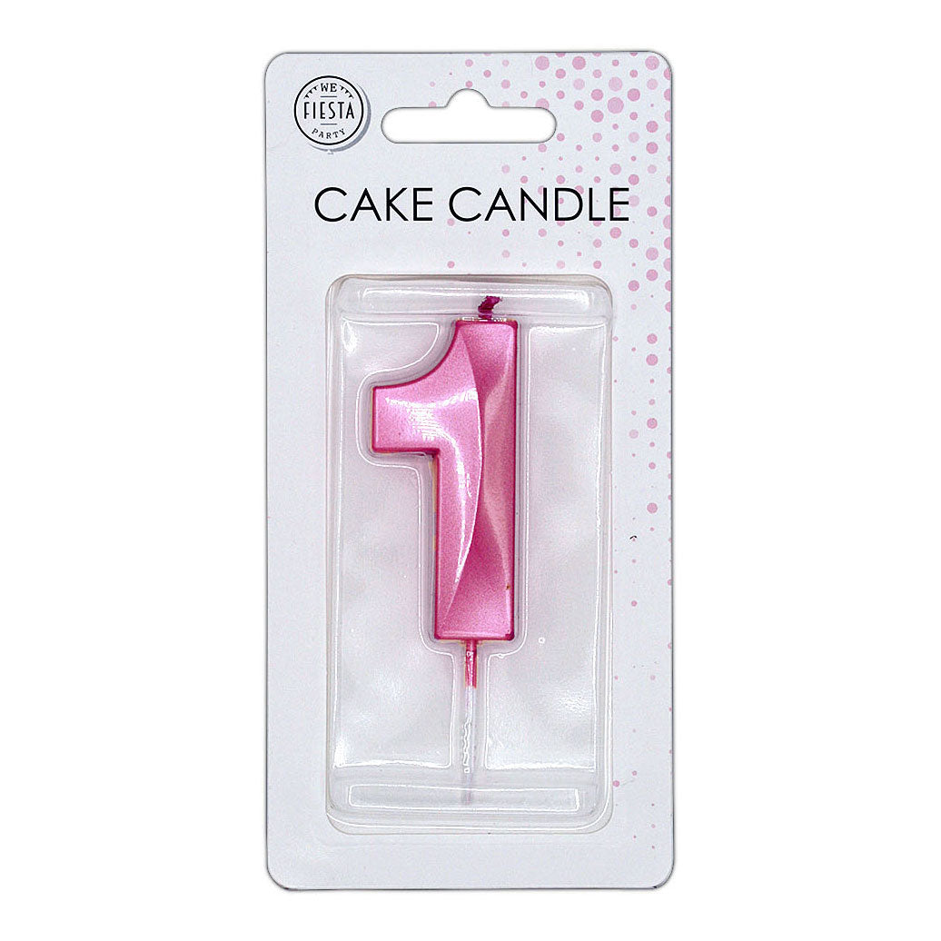 Globos cake candle 6cm metallic light pink no. 1