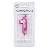Globos cake candle 6cm metallic light pink no. 1
