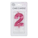 Globos taartkaars 6cm metallic licht roze no. 2