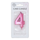 Globos cake candle 6cm metallic light pink no. 4