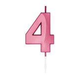 Globos cake candle 6cm metallic light pink no. 4