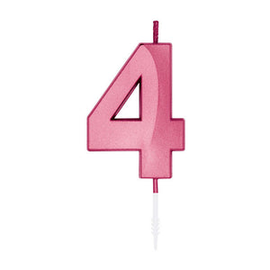 Globos cake candle 6cm metallic light pink no. 4