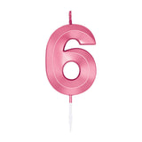 Globos cake candle 6cm metallic light pink no. 6