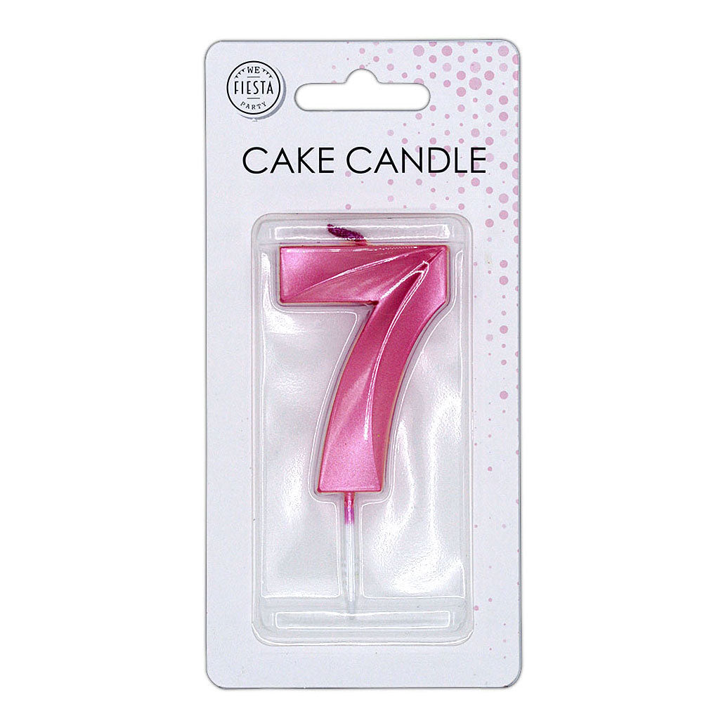 Globos cake candle 6cm metallic light pink no. 7