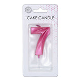 Globos cake candle 6cm metallic light pink no. 7
