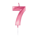 Globos cake candle 6cm metallic light pink no. 7