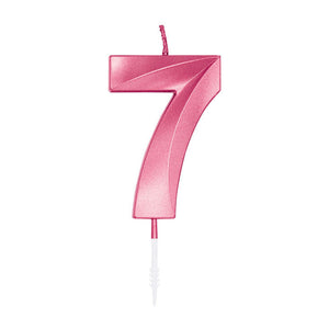 Globos cake candle 6cm metallic light pink no. 7