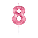Globos cake candle 6cm metallic light pink no. 8